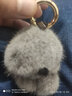 迪加倫 水貂毛萌萌兔鑰匙扣 創(chuàng  )意卡通 車(chē)內掛件 女 鑲鉆 皮毛一體 毛絨裝死公仔萌萌兔 正版汽車(chē)用品 灰色兔子 曬單實(shí)拍圖