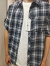 至唯薄款格子短袖襯衫男款夏季潮牌復古輕薄外套大碼寬松翻領(lǐng)休閑襯衣 DSA007-C2175藏青格 XL【推薦125-145斤】 曬單實(shí)拍圖