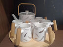 陶沁泉茶具套裝茶杯茶盤泡茶壺泡茶杯陶瓷景德鎮(zhèn)家用歐式輕奢咖啡杯送禮 白色羽毛8頭茶具套裝 曬單實拍圖