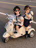 貝趣兒童電動摩托車三輪車可坐大人小孩嬰兒寶寶玩具車親子嬰兒電瓶車 白【12V4.5+雙驅(qū)+藍牙音樂+遙控 1-3-6-7歲雙座雙人遙控車 曬單實拍圖