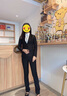 伊婭莎職業(yè)西裝套裝女氣質(zhì)商務(wù)面試白領(lǐng)正裝西服銀行前臺經(jīng)理工裝工作服 (常規)黑色西裝單件 XL 建議110-120斤 曬單實(shí)拍圖