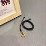 中國(guó)黃金（CHINA GOLD）緊箍咒悟空平安扣黃金吊墜新款足金編七夕情人節(jié)禮物送女朋友老婆 平安扣吊墜【黑繩】 約1.6g 曬單實(shí)拍圖