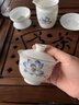 石茗堂  中國白德化羊脂玉白瓷功夫茶具手繪浮雕泡茶蓋碗喝茶杯送禮盒裝 荷塘月色茶具套裝10頭 曬單實(shí)拍圖
