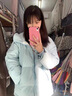 格邏恩（GELUOEN）藍色短款棉服女冬季森系學院風外套加厚韓系學生奶甜羽棉襖絨服女 天藍色 均碼（可備注碼數(shù)） 曬單實拍圖