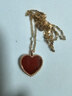 千葉珠寶18K金瑪瑙愛(ài)心吊墜掛墜愛(ài)意滿(mǎn)滿(mǎn)紅桃心送女友生日禮物 18K金瑪瑙墜-大/約0.15g 曬單實(shí)拍圖