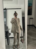 GARNUO灰色小西裝外套女兩件套裝2025春秋新款小個(gè)子高級感寬松休閑西服 奶茶灰西裝 L 【121-130斤】 曬單實(shí)拍圖
