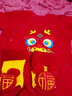 wua·wua嬰兒衣服春秋紅色滿(mǎn)月服百天周歲過(guò)年新生兒寶寶連體衣秋冬季保暖 如意麒麟三件套（保暖款） 59cm （適合1-3個(gè)月 8-12斤） 曬單實(shí)拍圖