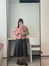 韓璐嬌（hanlujiao）秋冬連衣裙2024新款女裝搭配一整套氣質(zhì)小香風(fēng)短外套穿搭套裝裙子 粉色外套+灰色裙子 M（建議96-108斤） 曬單實(shí)拍圖