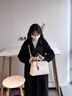 ANYSMIC奢侈高檔品牌包包女包真皮2025新款女包感手提斜挎包大容量單肩包 米白色 曬單實(shí)拍圖