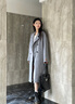 綠夕（REAXUR）女士毛呢大衣女2025新款中長(cháng)款毛呢外套女秋冬高級感韓版加厚女裝 灰色【羽絨內膽】 S （建議106斤-120斤） 曬單實(shí)拍圖