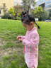 九虞氏兒童漢服旗袍女童長(cháng)袖復古半身裙刺繡古裝漢服連衣裙中國風(fēng)旗袍裙 粉色 120 （適合身高105-112cm） 曬單實(shí)拍圖