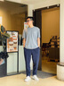 Calvin Klein Jeans夏季男女情侶中性印花休閑通勤ck純棉寬松短袖T恤J325574 PN6-霧霾藍 L 曬單實(shí)拍圖