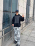 PTAT小眾扎染印花垂感褲子男春秋季美式vibe長褲青少年高街運動休閑褲 CK49白色 常規(guī) XL (建議130-145斤) 曬單實拍圖