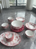康陌（KANGMO）碗盤(pán)餐具家用釉下彩整套紅色結(jié)婚送禮喜慶碗碟碗筷套裝 【砂鍋禮盒】6人食 26件套 曬單實(shí)拍圖