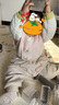 婧麒（JOYNCLEON）嬰兒連體衣新生嬰兒衣服純棉長袖睡衣春秋款初生寶寶秋季哈衣 豆黃 90cm 曬單實拍圖