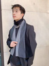 巴魯尼品牌羊毛圍巾男女士秋冬季情侶韓版百搭針織加厚圍脖生日禮物高檔 沉穩(wěn)深灰 曬單實拍圖