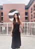 清迎緞面吊帶連衣裙女2025夏季新款時尚V領(lǐng)真絲滑提花無袖中長款裙子 經(jīng)典黑 2XL （建議 130-145斤） 曬單實拍圖
