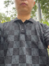 GXG男裝 夏新款潮搭個(gè)性時(shí)尚滿(mǎn)印棋盤(pán)格印花男Polo衫短袖 黑色 L 曬單實(shí)拍圖