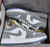 耐克NIKE男女休閑鞋喬丹AJ1小迪奧 JORDAN 1運動(dòng)鞋DC0774-105白灰40.5 曬單實(shí)拍圖