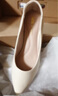 大東通勤鞋女鞋2025春季新款優(yōu)雅中跟細跟尖頭套腳淺口單鞋0121 米色 【5cm細跟單鞋】 37 曬單實(shí)拍圖