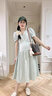 費(fèi)雪（Fisher-Price）費(fèi)雪孕婦裝夏裝孕婦夏天減齡娃娃裙子夏季不顯懷上衣孕晚期連衣裙 青瓷色連衣裙+膚色安全褲 L【125-145斤適穿】 曬單實(shí)拍圖
