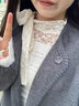 妙奕嘉蕾絲打底衫女輕薄針織衫秋季新款高檔內搭外穿小香風(fēng)純欲上衣辣妹 蕾絲鉤花系帶長(cháng)袖針織衫 L 【建議105-120】 曬單實(shí)拍圖