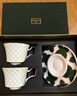 偏食高檔骨瓷浮雕杯碟七夕禮物芳華咖啡杯碟套裝2杯2蝶禮盒送女友 芳華杯碟（2杯2蝶） 235ml 曬單實(shí)拍圖