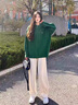 棉致直筒闊腿褲子女春秋季新款寬松小個(gè)子高腰休閑褲女士運(yùn)動(dòng)衛(wèi)褲 383米白色【高品質(zhì)23.5】 XL 115-130斤 曬單實(shí)拍圖