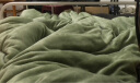 素时代四件套 牛奶绒珊瑚绒床上四件套冬季法兰绒床单被套200*230cm果绿 实拍图