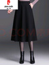 皮爾卡丹（pierre cardin）毛呢半身裙女秋冬中長(cháng)款2025新款高腰傘裙小個(gè)子顯瘦a字百褶長(cháng)裙 黑色 4XL 建議150-165斤 曬單實(shí)拍圖