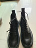 跨足行馬丁靴男士秋冬季加絨保暖牛皮棉靴英倫風(fēng)中高幫黑色增高雪地皮鞋 黑色6孔中幫拉鏈【四季款】 42 標準運動(dòng)鞋碼 曬單實(shí)拍圖