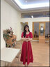 塞德勒敬酒服新娘女夏季酒紅色訂婚連衣裙新中式回門(mén)便裝旗袍晚禮服出閣 酒紅色 M (建議96-105斤) 曬單實(shí)拍圖