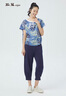 斯琴2021春季新品女萊賽爾藍(lán)色寬松八分束腿休閑褲BACK011 藍(lán)色 XL 曬單實(shí)拍圖