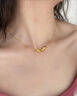 中國黃金（CHINA GOLD）足金小方糖項鏈女款簡(jiǎn)約黃金吊墜首飾生日婦女節禮物送老婆女友 大版-小方糖項鏈【配S925銀鏈】約0.7g 曬單實(shí)拍圖