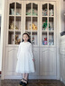 IVY HOUSE常春藤兒童裝女童2023年秋季新款  新國風(fēng)絨面氣質(zhì)蕾絲仙氣連衣裙 米白 120cm 曬單實(shí)拍圖