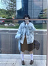 格邏恩（GELUOEN）小個(gè)子羽絨棉服女2024新款韓系寬松牛角扣棉衣面包服冬季加厚外套 淺藍(lán)色 均碼（可備注碼數(shù)） 曬單實(shí)拍圖