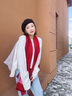 瑪麗亞·古琦（MARJA KURKI）絲光羊毛圍巾女冬媽媽款 保暖女士圍巾披肩兩用禮盒裝 格紋圍脖女 紅色 曬單實(shí)拍圖
