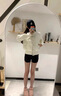 舒芳蝶（shufangdie）棉服女2024冬季新款女裝小香風(fēng)針織拼接短款加厚保暖棉衣外套女潮 白色 M 曬單實(shí)拍圖