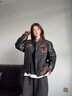 VIP飛行潮牌美式復(fù)古冬季羊毛呢外套男士棉衣vintage加厚棉服字母棒球服潮牌 黑色 L 曬單實(shí)拍圖
