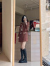 達(dá)芙妮（DAPHNE）厚底長筒靴女2024秋季新款純色舒適騎士靴英倫風(fēng)女靴 黑色 37 (235mm) 標(biāo)準(zhǔn)碼 曬單實拍圖