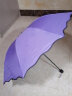 访客【雨伞】晴雨两用 创意雨伞 折叠伞男女通用太阳伞遮阳伞防晒伞 遇水开花紫色 实拍图
