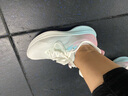 特步（XTEP）女鞋運動(dòng)鞋秋冬季戶(hù)外潮流增高學(xué)生休閑跑步鞋網(wǎng)面透氣健步鞋子 帆白/泡沫藍2/復古粉(店長(cháng)推薦) 38 曬單實(shí)拍圖