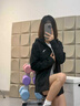 安踏（ANTA）外套女士冬季新款加絨防潑水女款運動(dòng)服連帽開(kāi)衫沖鋒夾克休閑上衣 基礎黑 L （175）【適合125-140斤】 曬單實(shí)拍圖