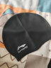 李宁 LI-NING 长发硅胶防水游泳帽 男女士泳帽 LSJK808黑色 实拍图