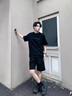 迪伽達(dá) 美式街頭字母短袖t恤男士夏季新款寬松休閑圓領(lǐng)情侶半袖上衣服 HQXS-T55黑色 XL 曬單實(shí)拍圖