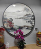 伯莎丹頓蘇繡玄關(guān)圓形山水畫(huà)掛畫(huà)客廳新中式電視柜裝飾畫(huà)書(shū)房真絲手工刺繡 鴻運當頭 80* 80 曬單實(shí)拍圖