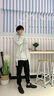 花花公子（PLAYBOY）衛(wèi)衣男春秋新款潮流韓版時尚連帽上衣男百搭漸變長袖t恤外套男 深灰Q-HUHH6925 XL 曬單實拍圖