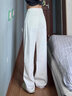GARNUO白色高腰闊腿牛仔褲女夏季薄款2026春秋新款寬松顯瘦直筒拖地褲子 白色【小個(gè)子】 M【96-110斤】 曬單實(shí)拍圖