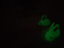 米聆微景观装饰摆件可爱动物卡通发光彩色小兔子夜光萌兔园艺植物树 蓝色（2个装） 实拍图