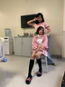 蘿美醬jk制服春秋全套女生短裙學院風JK裙百褶裙半身裙套裝顯瘦裙子 檸檬格裙+長袖襯衫+領結 S 【建議80-95斤】 曬單實拍圖